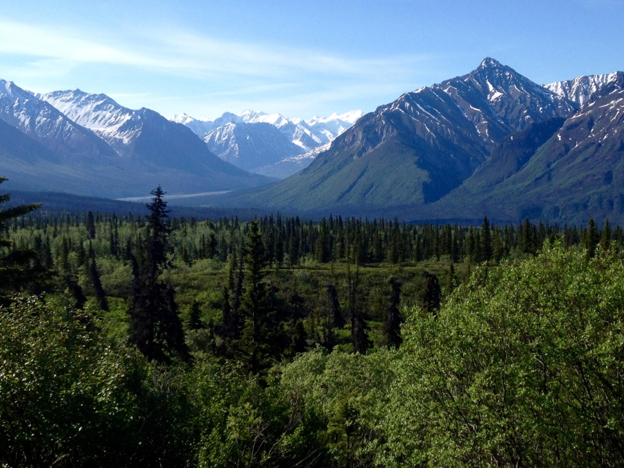 Mountain scenery on a bike ride from Alaska to Mexico