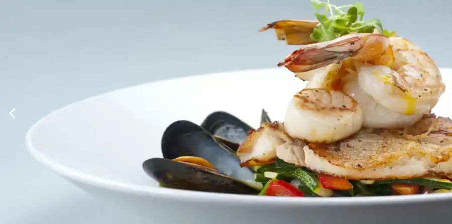 Sample Seafood Dish from the Black Cat Bistro in Cambria