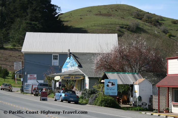 The main street in the town of Bodega near Bodega Bay