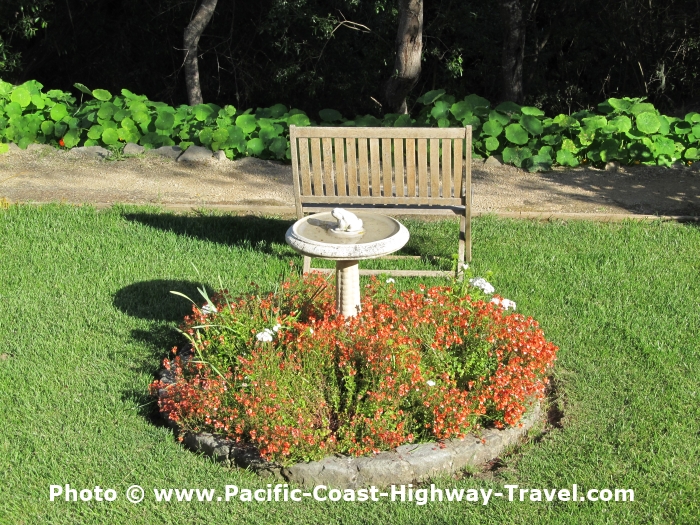 The lovely gardens at this Cambria accommodation, the Olallieberry Inn