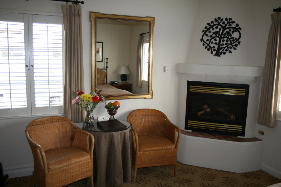 Guest Bedroom in The Cypress Inn, Carmel's dog-friendly hotel