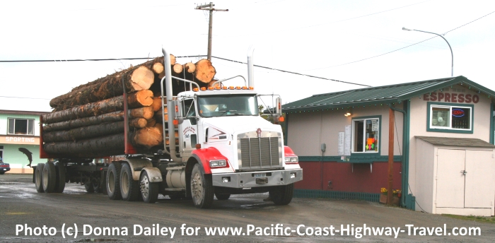Logging truck in Forks, Washington