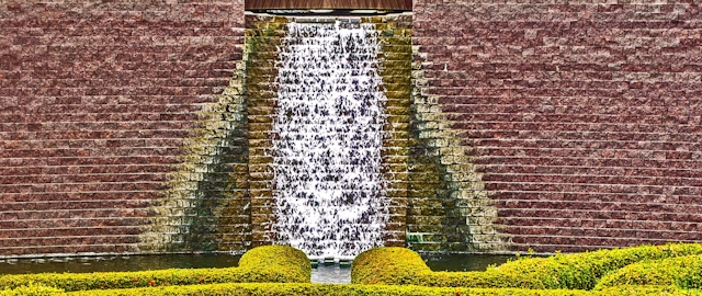 Waterfall in the Gardens at the Getty Center in Los Angeles