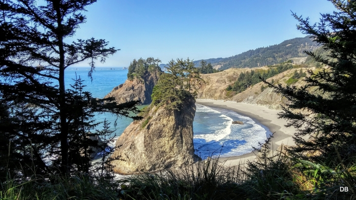 Gold Beach is a small town on the Oregon coast at the mouth of the Rogue River with the Pacific Coast Highway running right through it.