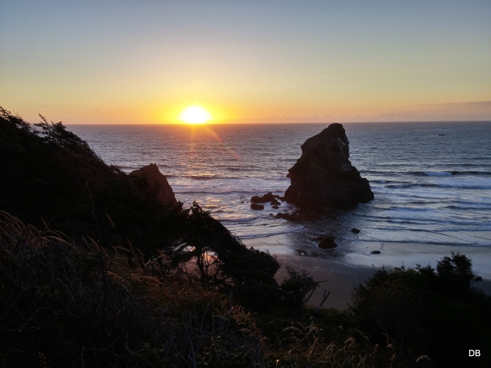 Sunset at Gold Beach in Oregon