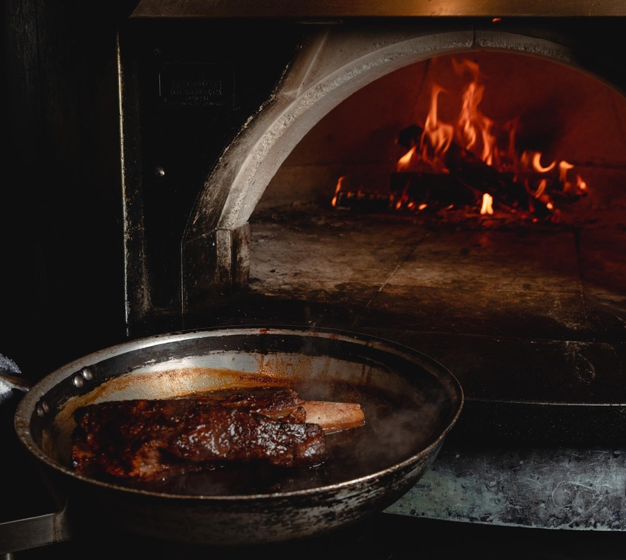 Wood-Fired Oven at the Herb and Wood Restaurant in San Diego