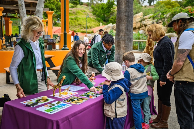 Children Visiting a Stall at the Los Angeles Zoo