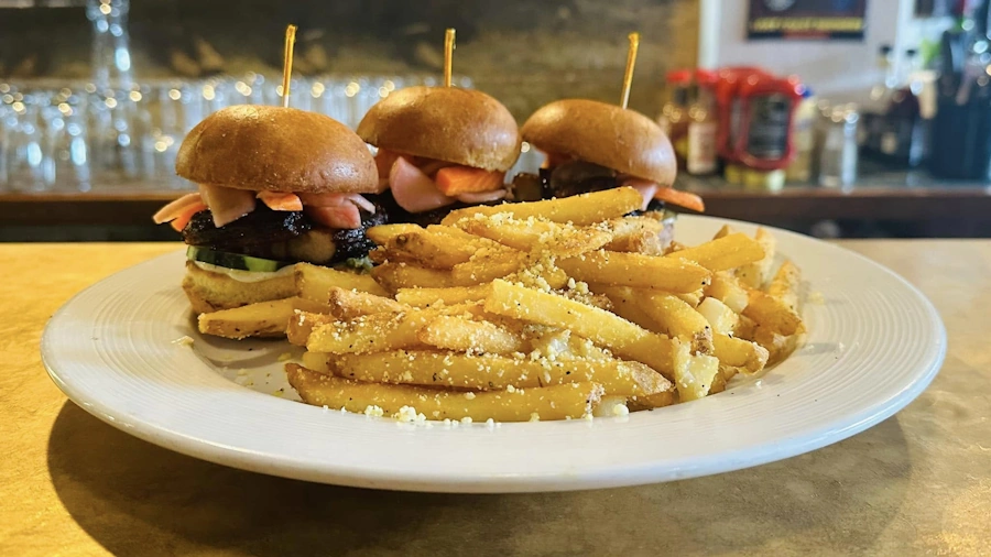 Burgers and fries at the Lost Coast Brewery and Cafe in Eureka