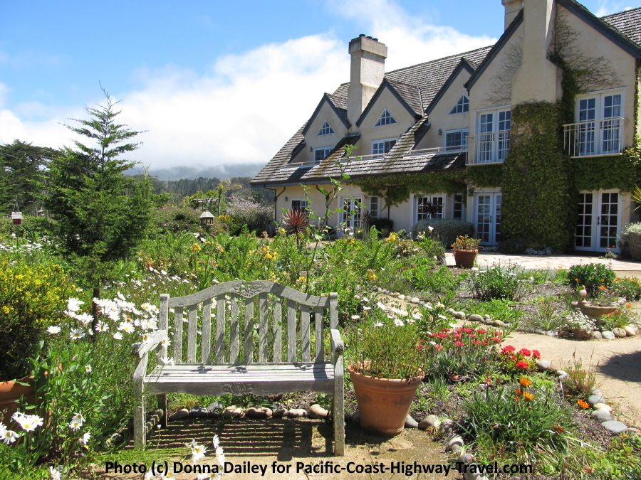 The gardens behind The Seal Cove Inn in Moss Beach, California