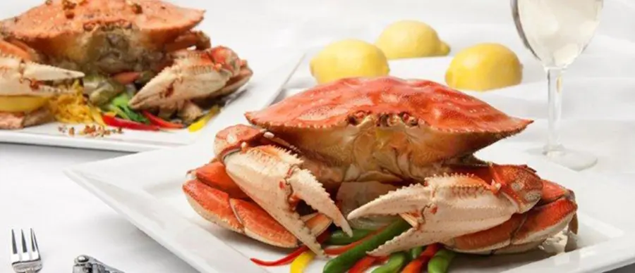 A sample crab dish at the Old Fisherman's Grotto in Monterey, California