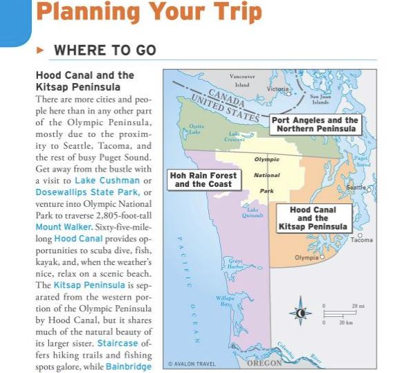 Sample page from Moon's Guide to the Olympic Peninsula