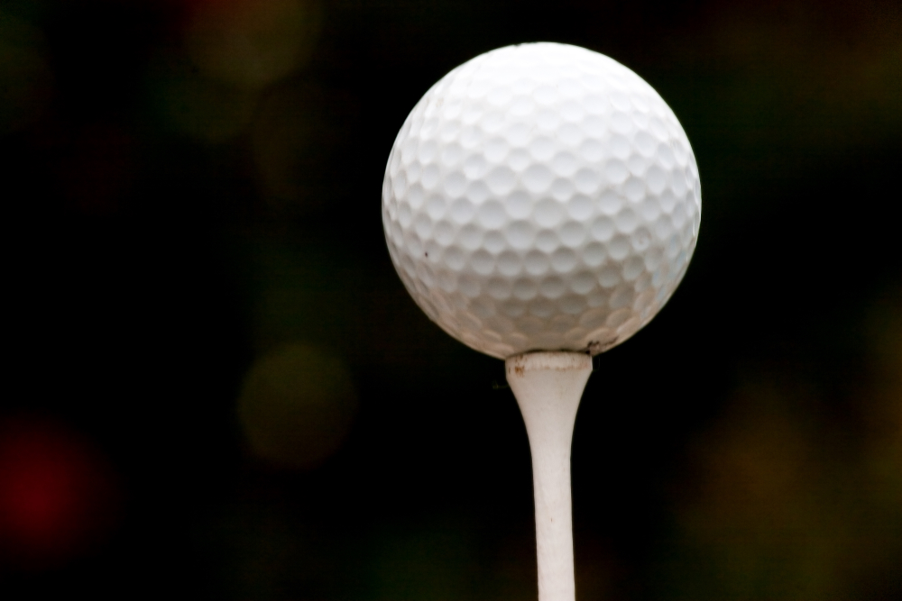 Golf ball on a tee