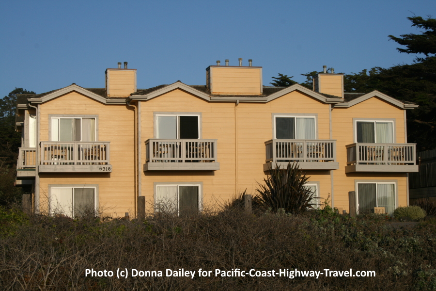 The Pelican Inn and Suites in Cambria on California's Central Coast has oceanfront views, swimming pool, gardens, and is right on the beach near Hearst Castle.