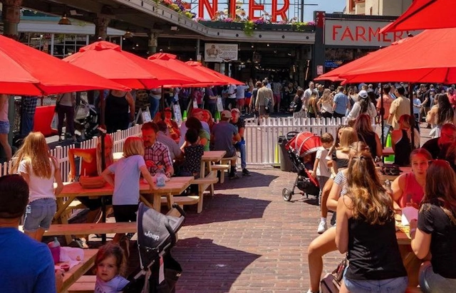 Outside Dining at Pikes Place Market in Seattle