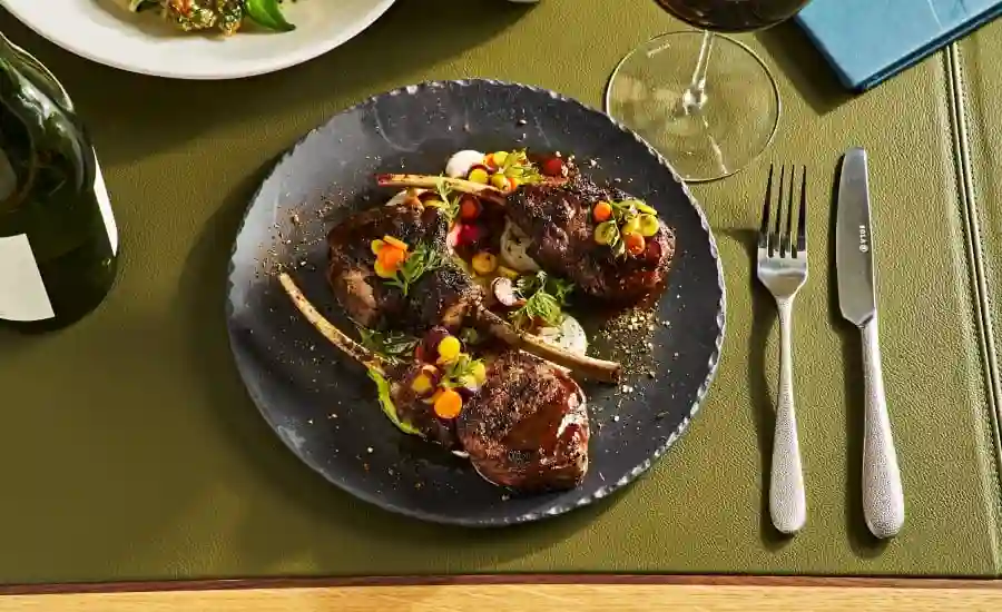 Plate of food at the Regent Santa Monica Beach Hotel in Los Angeles