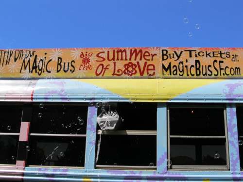 Take a trip on the Magic Bus on a San Francisco Music Tour, photo (c) Donna Dailey, pinned from https://www.pacific-coast-highway-travel.com/San-Francisco-Music-Tour.html