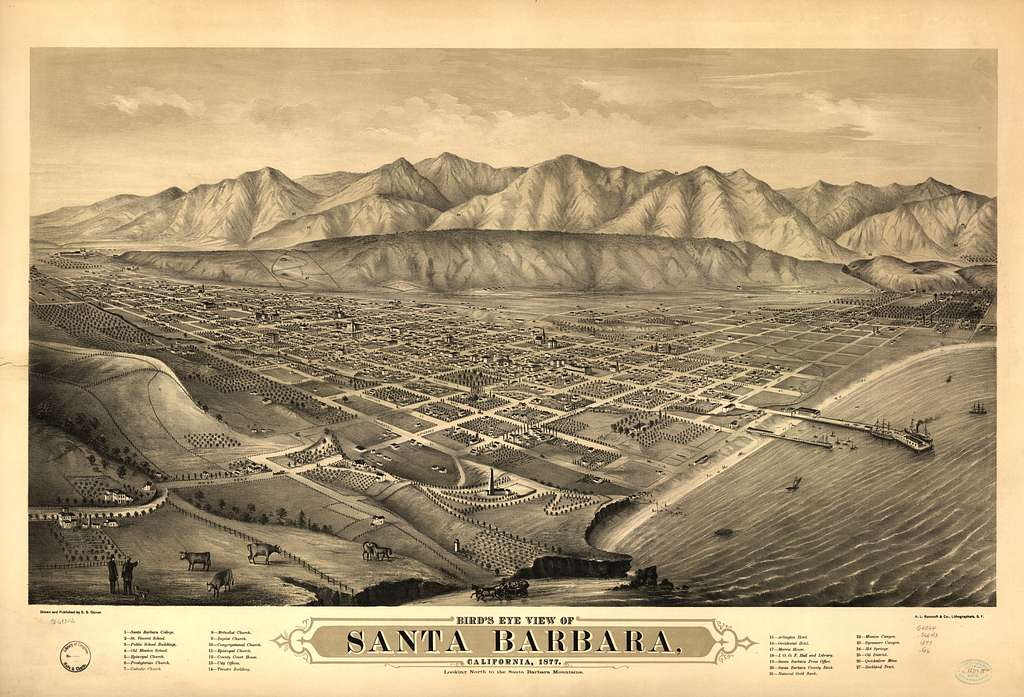 Old map of Santa Barbara