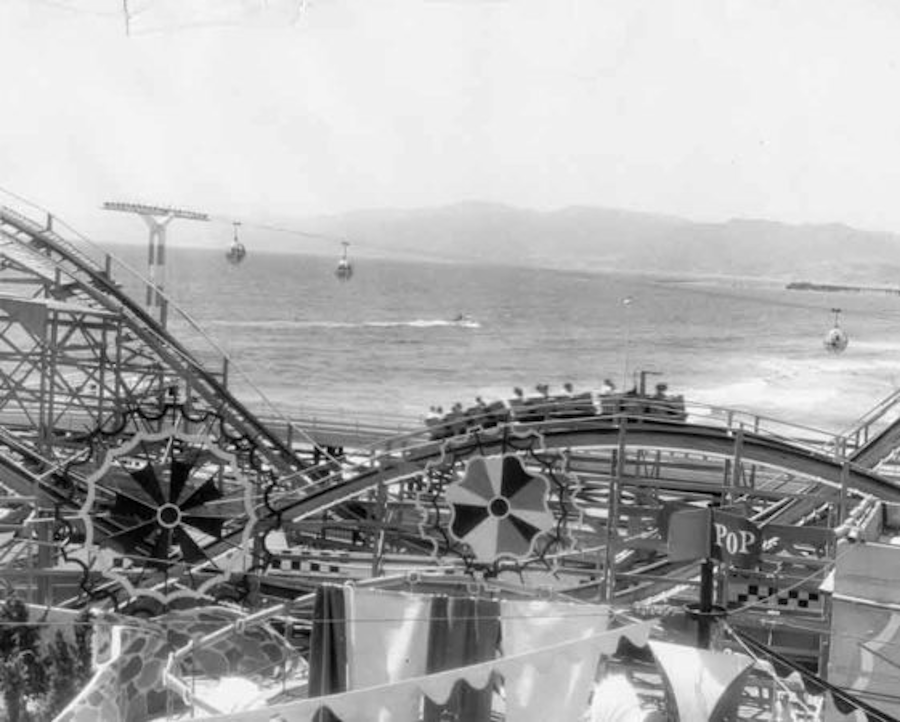 An old black and white postcard showing the Santa Monica Pier roller-coaster from the collection of the Santa Monica History Museum Santa-Monica-History-Museum.png