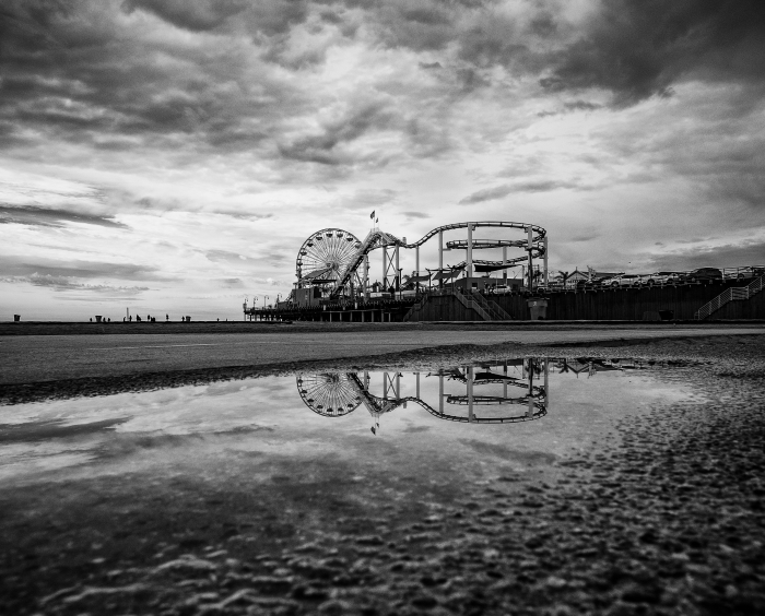 Santa Monica Pier in Monochrome