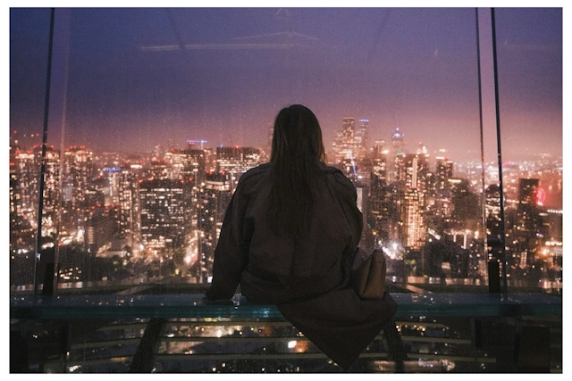 City View from Seattle's Space Needle at Night