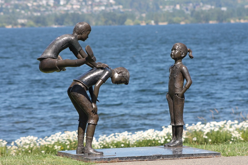 A sculpture of children playing in Seattle