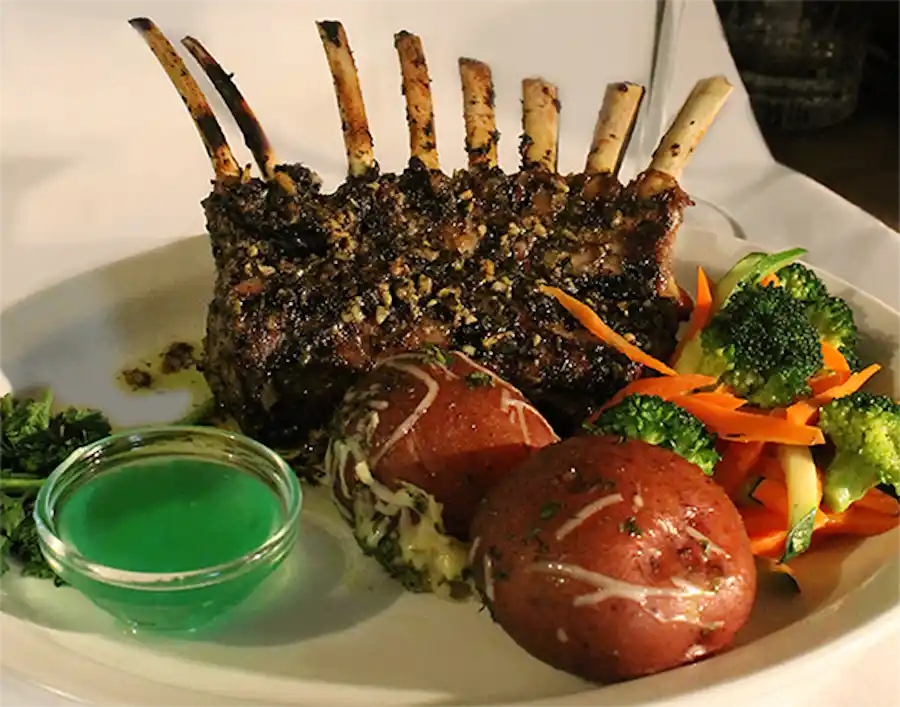 Rack of Lamb at the Sow's Ear Restaurant in Cambria