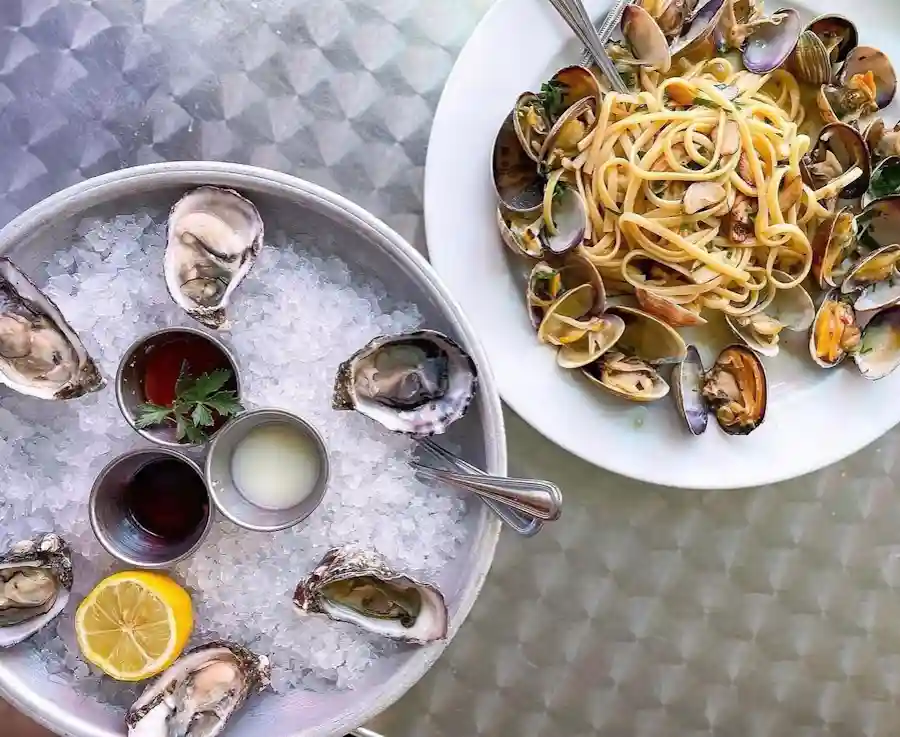 Seafood Dishes at the Sunset Restaurant in Malibu