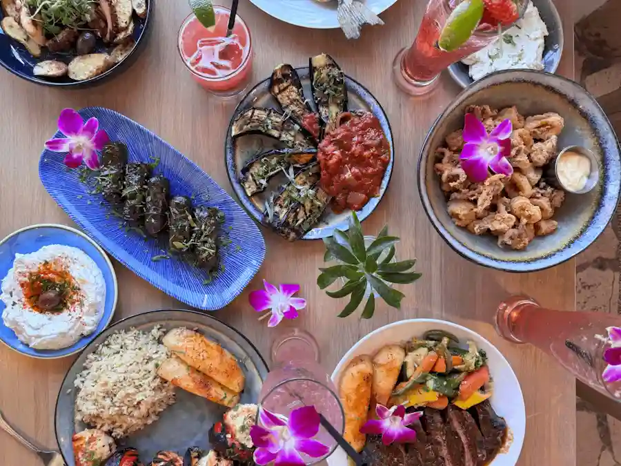 Sample Dishes at the Taverna Tony Greek Restaurant in Malibu