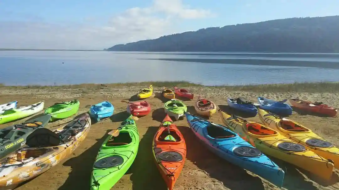 Kayaks on the Beach in Trinidad, California