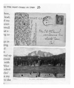 Sample postcard home from Two Wheels North a book about bicycling the west coast.