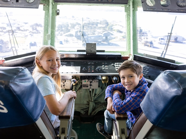 Kids in a Cockpit at San Diego's SS Midway Museum