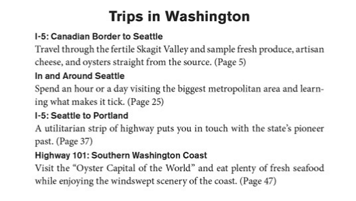 Sample page from West Coast Road Eats