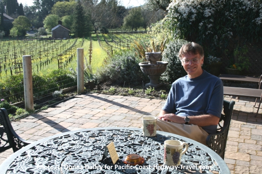 Enjoying a Morning Coffee in Napa's Wine Country Inn