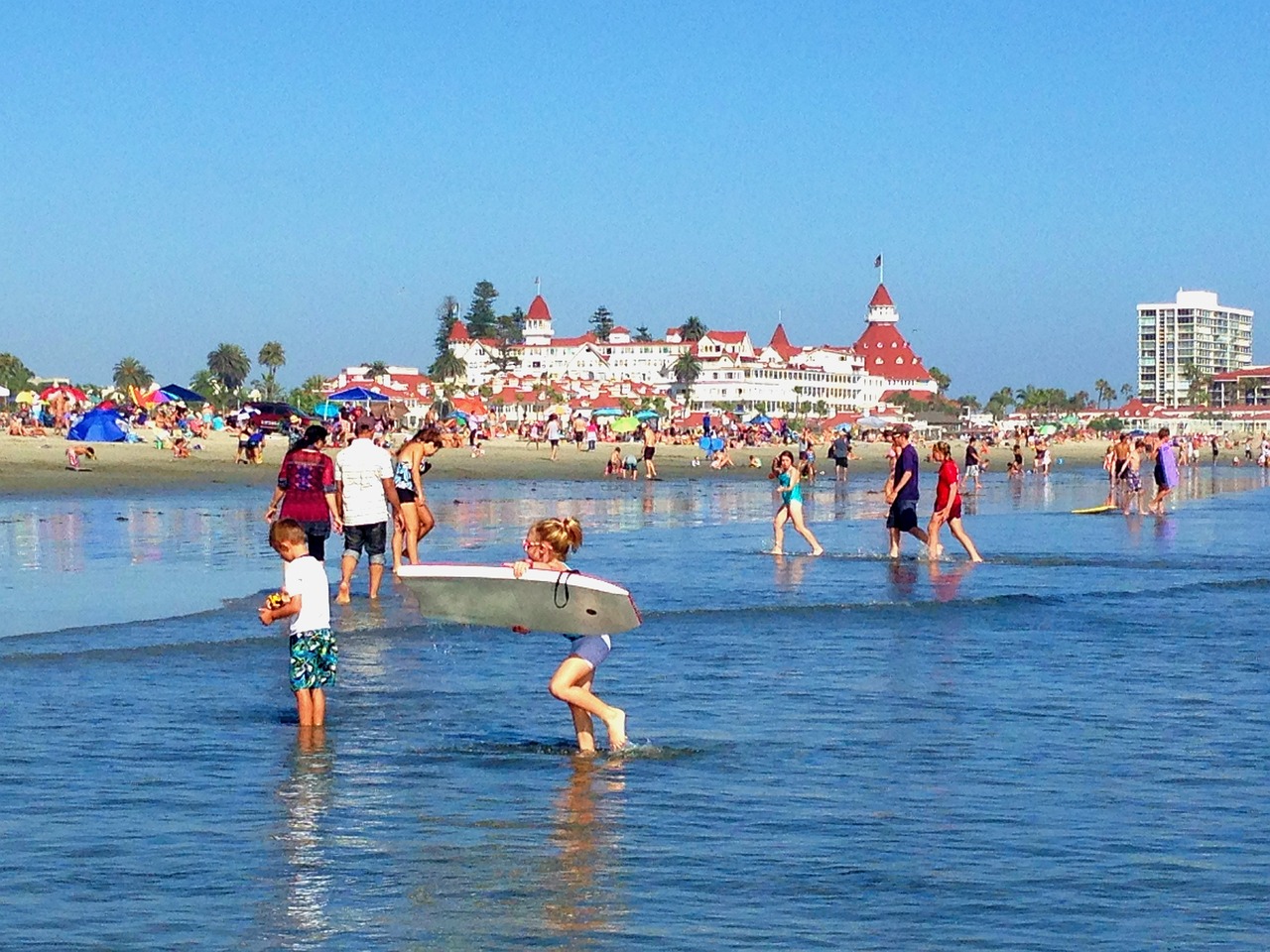Coronado Beach with the Hotel del Coronado in the Background