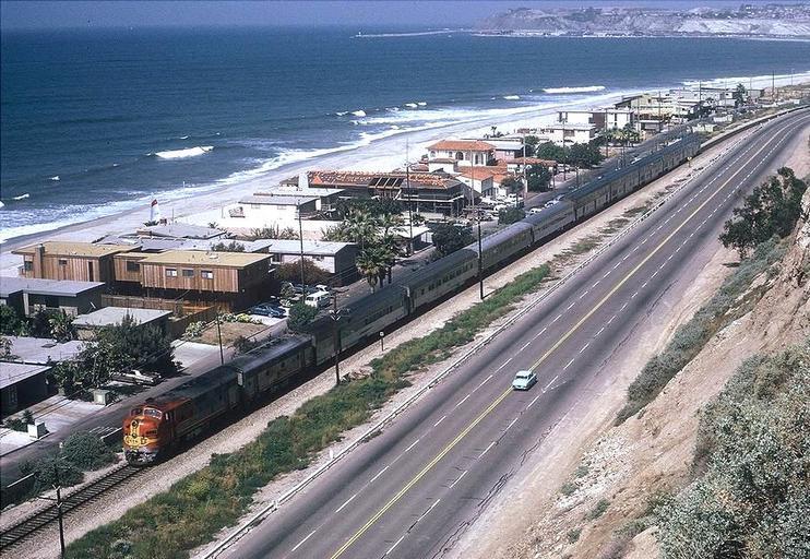 Amtrak train tracks in San Clemente