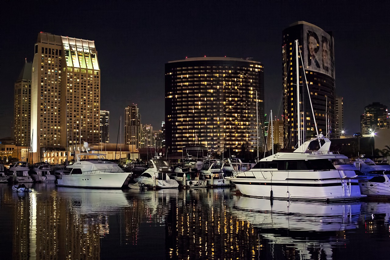 The San Diego Waterfront at Night