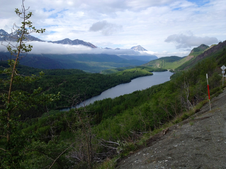 Mountain scenery on a bike ride from Alaska to Mexico