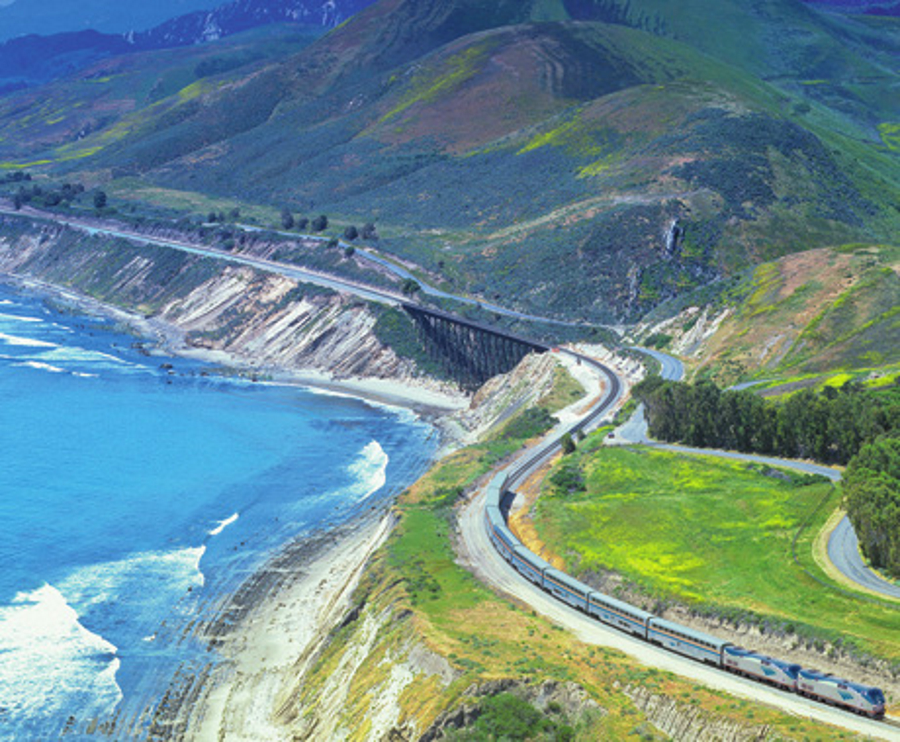 The Coast Starlight Amtrak train between Seattle and Los Angeles
