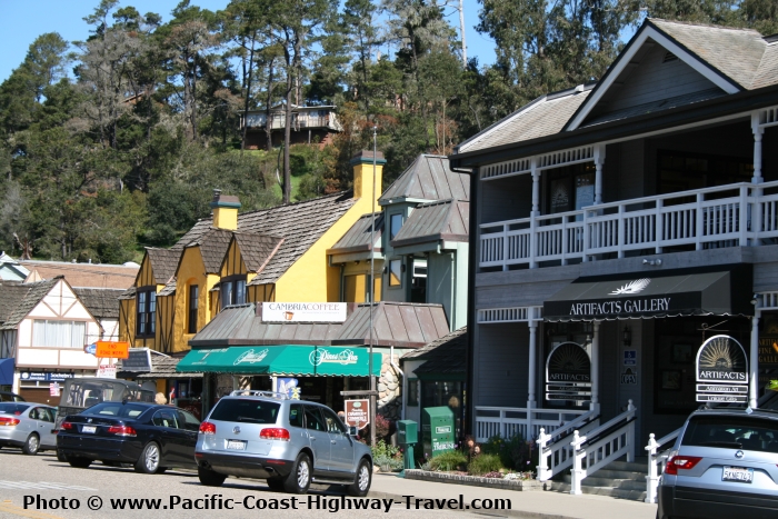 Cambria on California’s Central Coast is a good stop on the Pacific Coast Highway, with hotels and restaurants, and close to Hearst Castle.