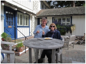 Mike and Donna at the Lamp Lighter Inn, Carmel-by-the-Sea