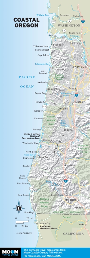 Sample map from the Moon Guide to the Pacific Coast Highway