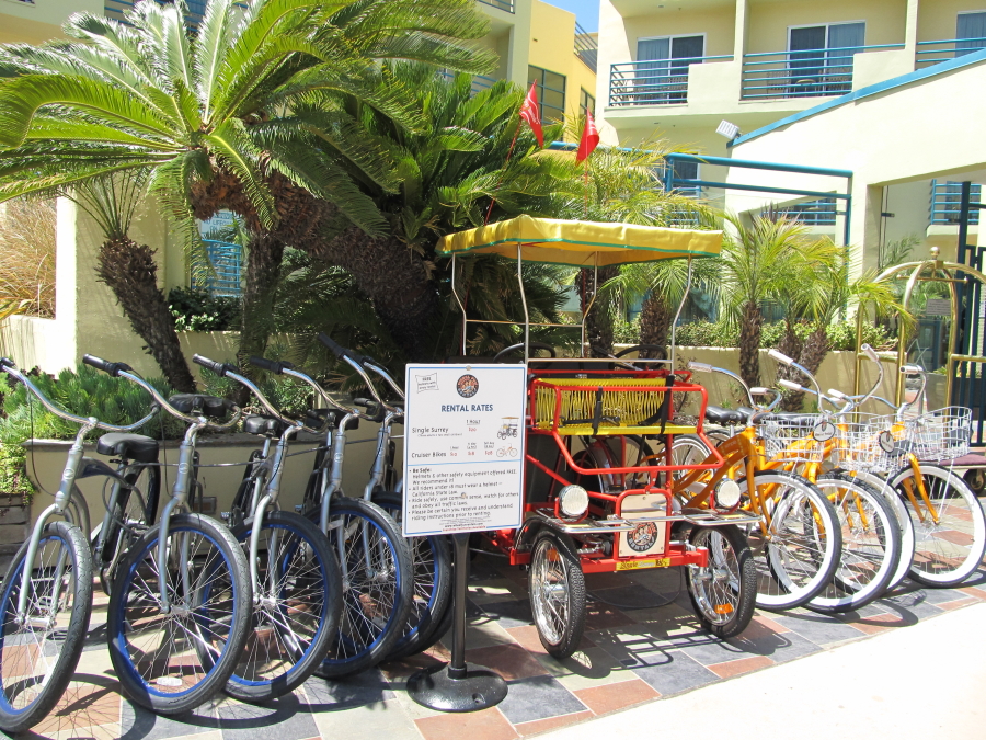 Bikes for rent at the Doubletree Suites by Hilton Dana Point Hotel