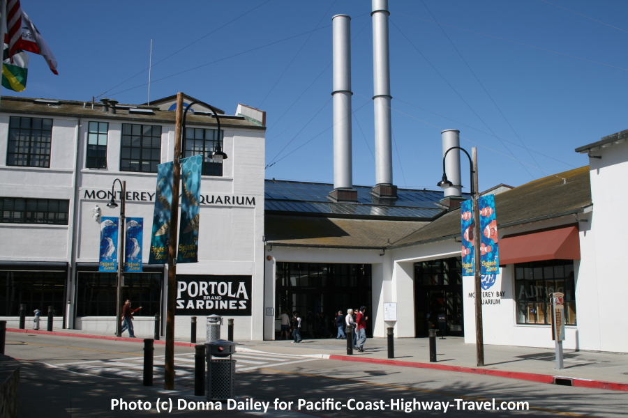Monterey in California is off the Pacific Coast Highway and home to the Monterey Bay Aquarium, Cannery Row, Fisherman’s Wharf, and Monterey State Historic Park.