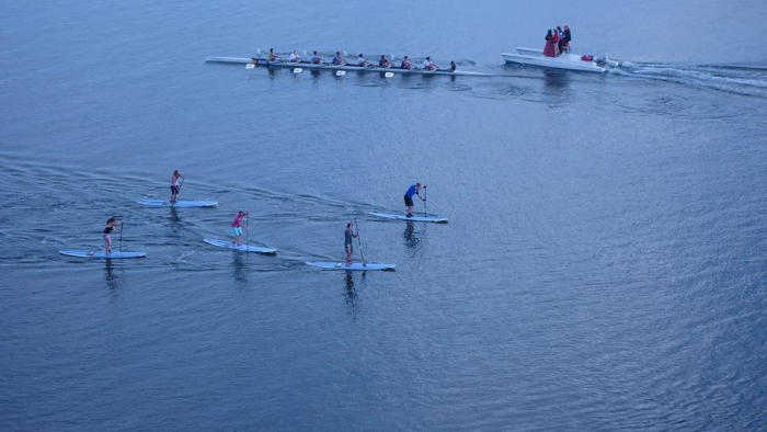 Paddleboarding at Newport Beach