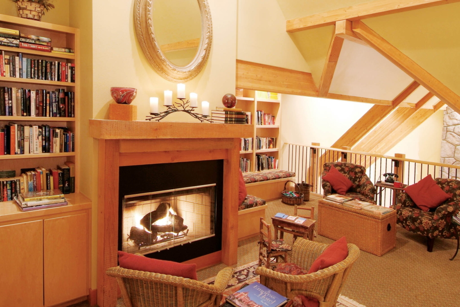 The Guest Lounge And Library at the Ocean Lodge in Cannon Beach, Oregon