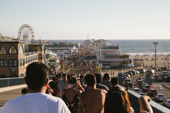 People Entering Santa Monica Pier