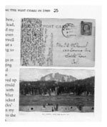 Sample postcard home from Two Wheels North a book about bicycling the west coast.