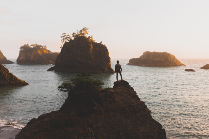 Rock formations in the Pacific Ocean in Brookings, Oregon