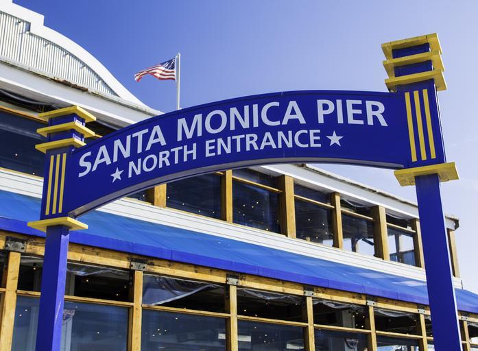 The entrance to Santa Monica Pier